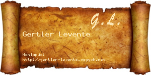 Gertler Levente névjegykártya